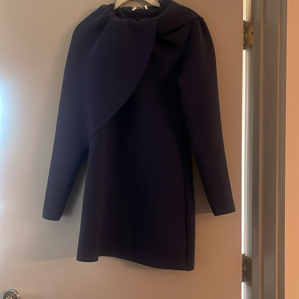 Cos cape effect dress, navy